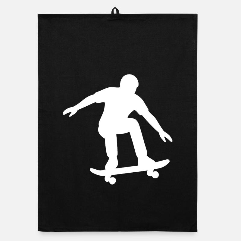 Minimalist Skateboarder Silhouette Sport Organic dish towel