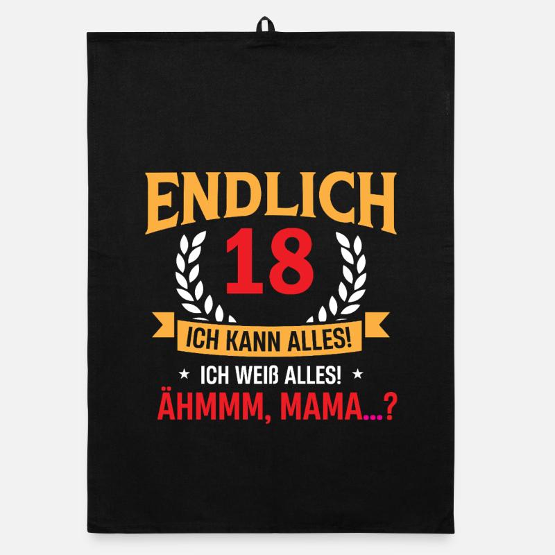Endlich 18 Geburtstag Spruch Design Organic Geschirrtuch
