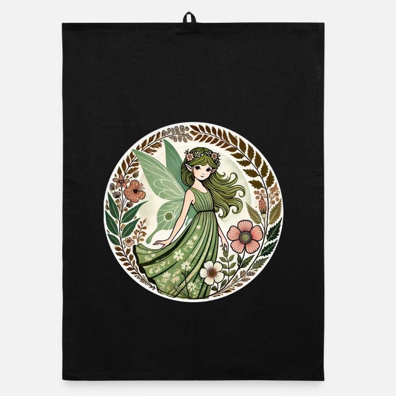 Conception de fée de la forêt enchantée Torchon bio