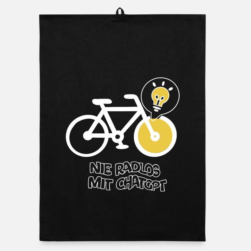 Cyclisme avec un design créatif d’ampoule - Torchon bio - noir
