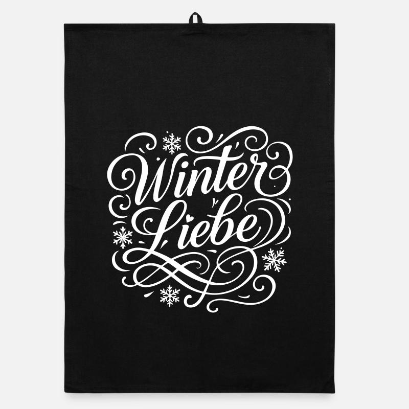 Winter Love Heart Organic dish towel