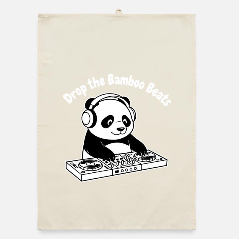 Bambus Beats Panda DJ Organic Geschirrtuch