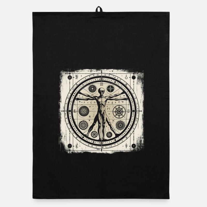 OVNI Ancient Alien Geometry Human Design Chemise Torchon bio