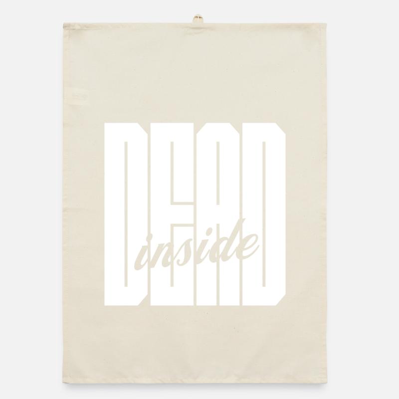 Dead Inside bold logo Organic dish towel