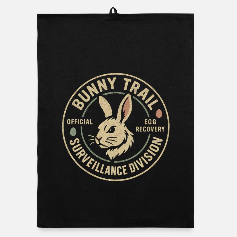 Rabbit Path Surveillance Department Funny Easter Organic dish towel