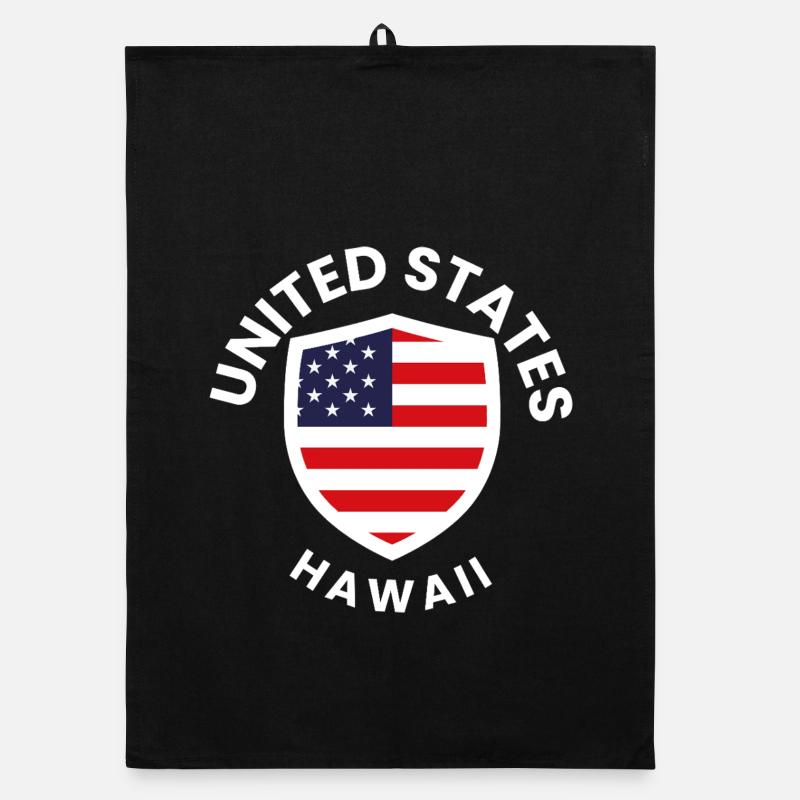 American Flag Shield Hawaii Organic dish towel