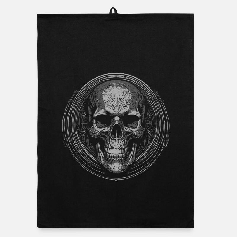 Gravure en cercle de crâne Torchon bio