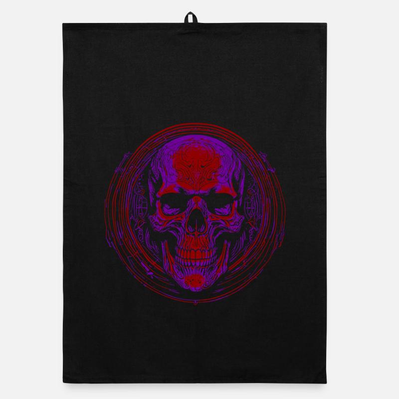 Mandala du Crâne Pourpre Torchon bio