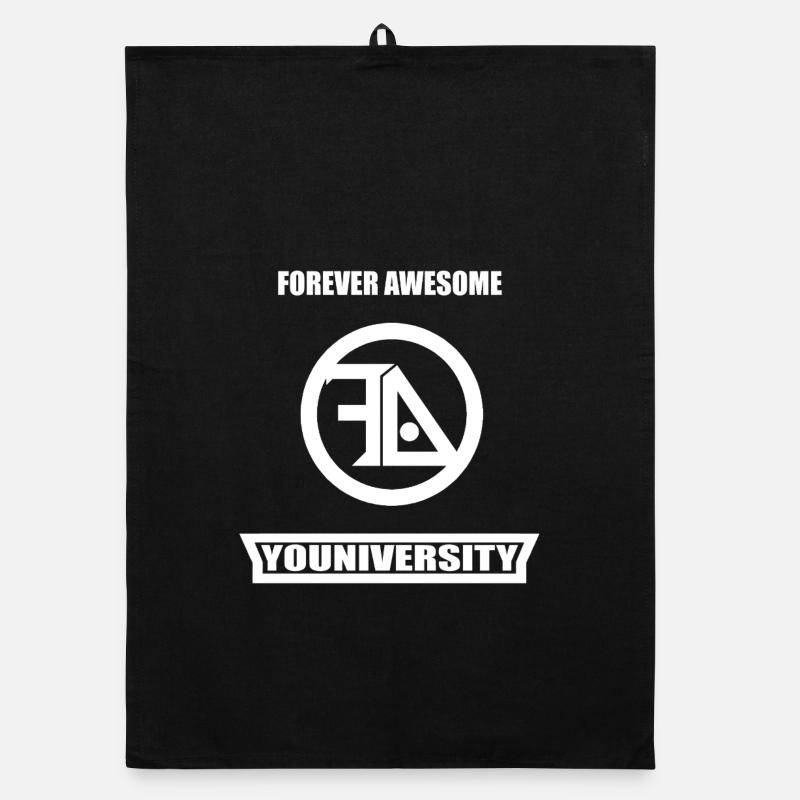 FOREVER AWESOME YOUNIVERSITY LOGO blanc Torchon bio