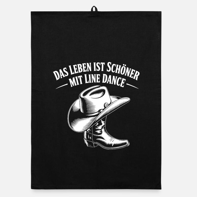 Life Is Beautiful Line Dance Cowboy Organic dish towel