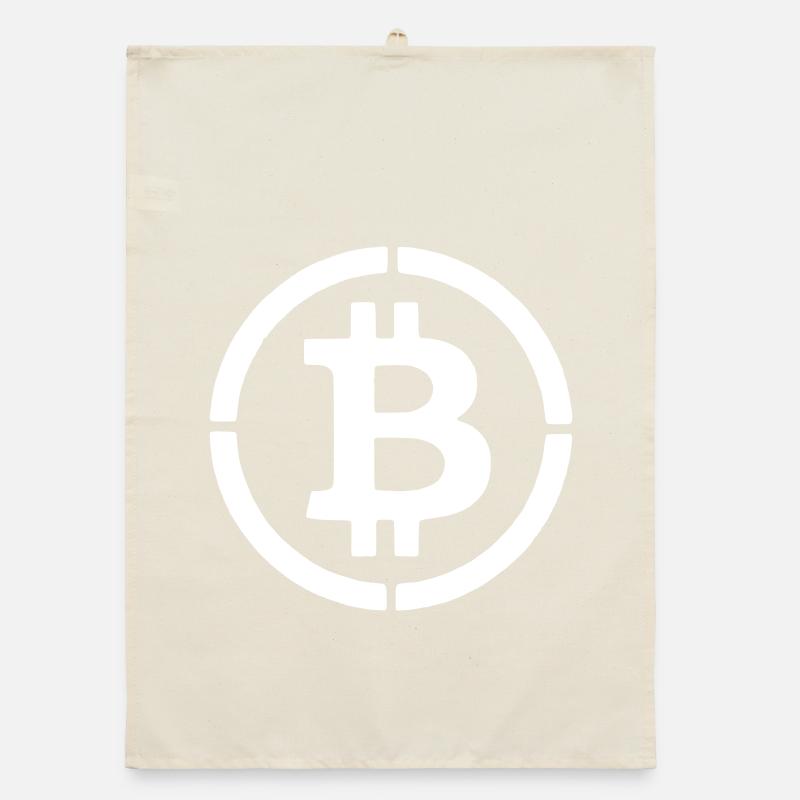 Vector de pochoir symbole B du logo Bitcoin Torchon bio