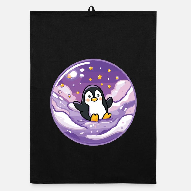 Pinguin im Eis-Universum Organic Geschirrtuch