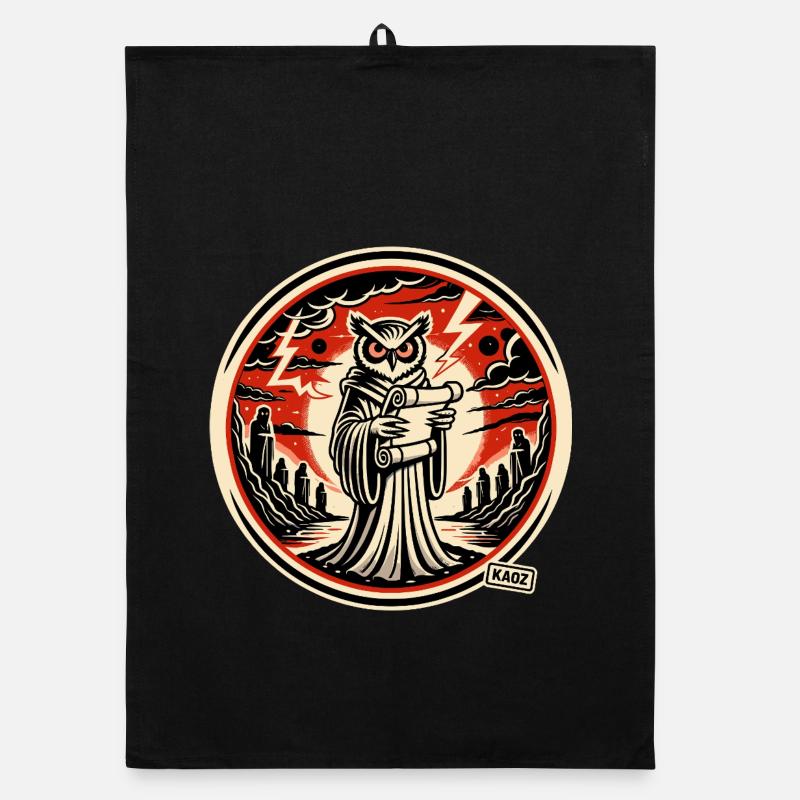Clever Owl with Letter Organic dish towel