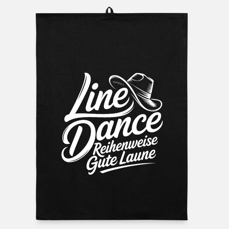 Line Dance Schriftzug Gute Laune Organic Geschirrtuch
