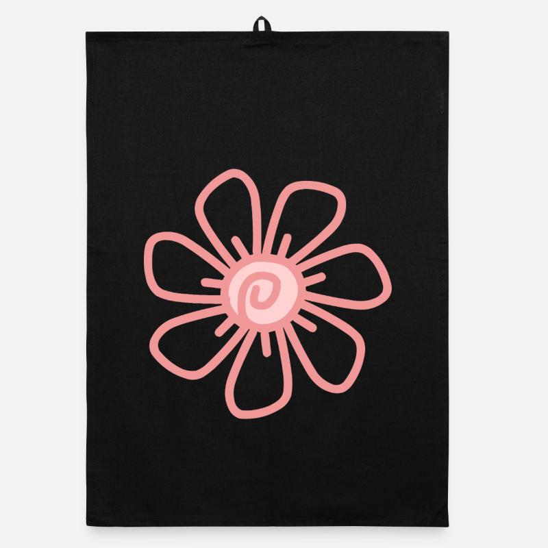 Motif de fleurs roses Torchon bio