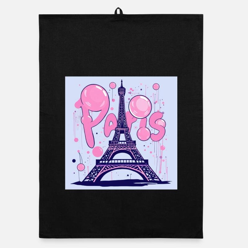 Graffiti de Paris à la tour Eiffel - Flying Gum Torchon bio