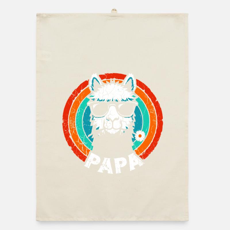 Llama Dad Retro Sunglasses Organic dish towel