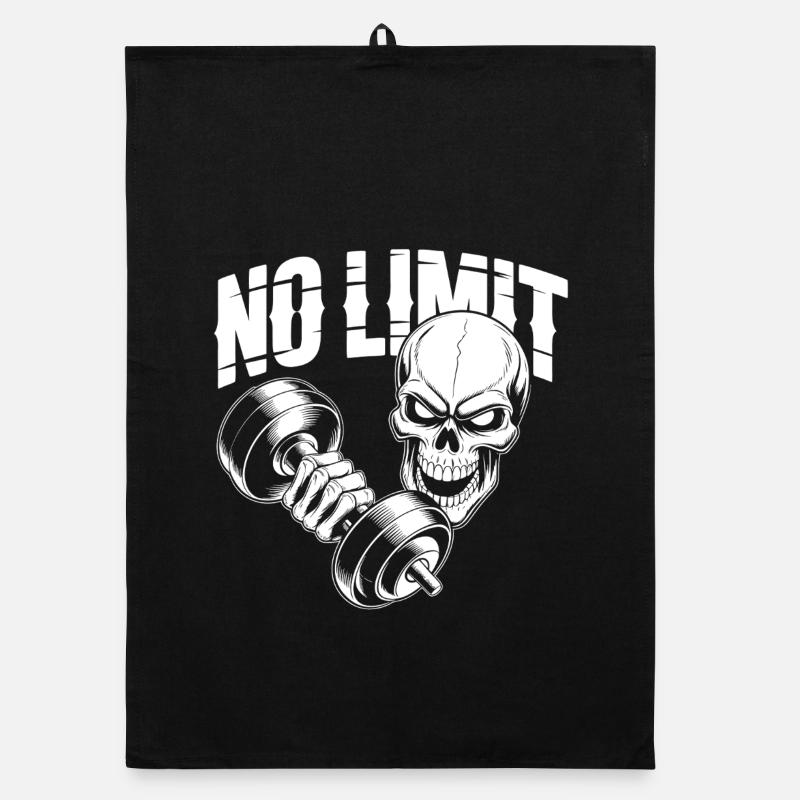 Skull Workout Organic Geschirrtuch