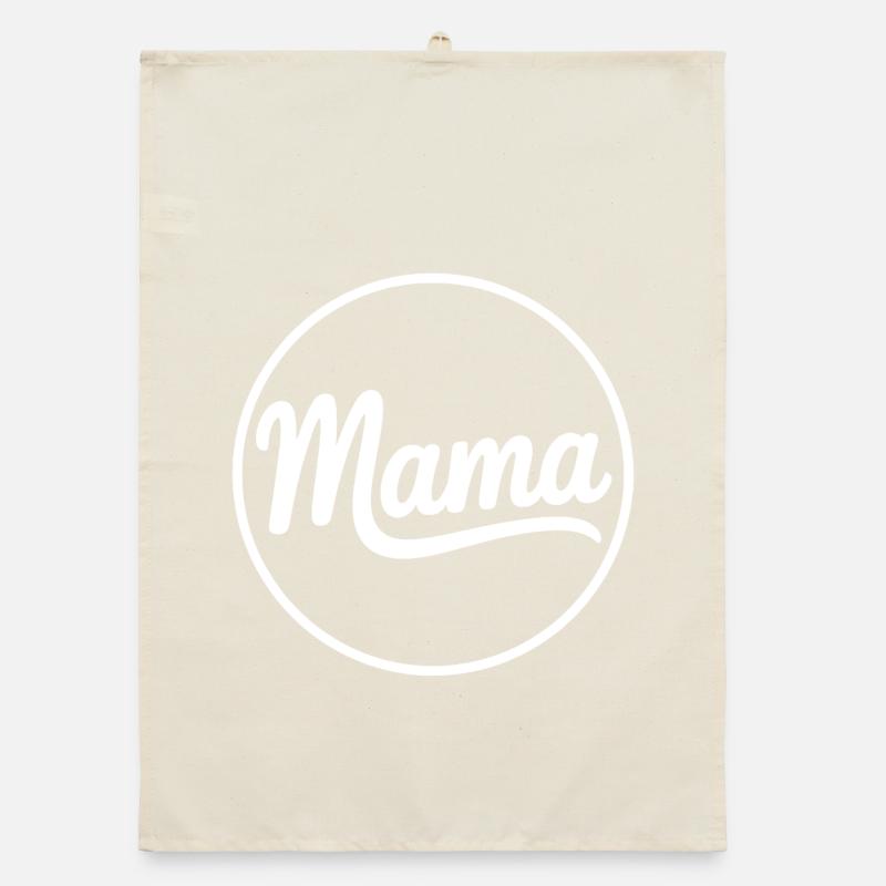 Mama Script Circle Logo Tee Organic dish towel
