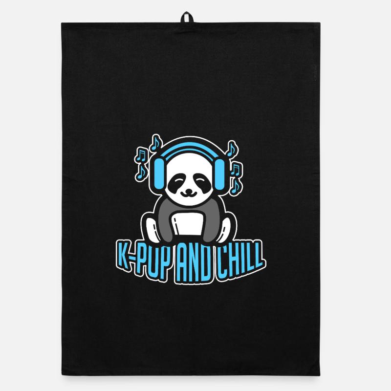 K-Pop et Chill Panda Bubble Tea Kawaii Torchon bio