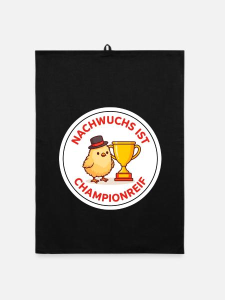 Champion-Küken Vogelschau T-Shirt - Organic Geschirrtuch - Schwarz - Vorne