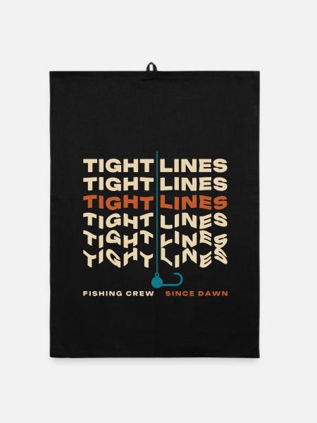 Tight Lines - Organic Geschirrtuch - Schwarz