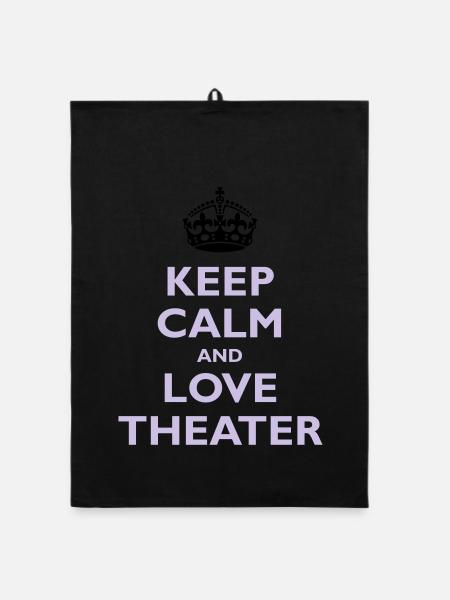 Keep Calm & Love Theater - Organic Geschirrtuch - Schwarz - Vorne