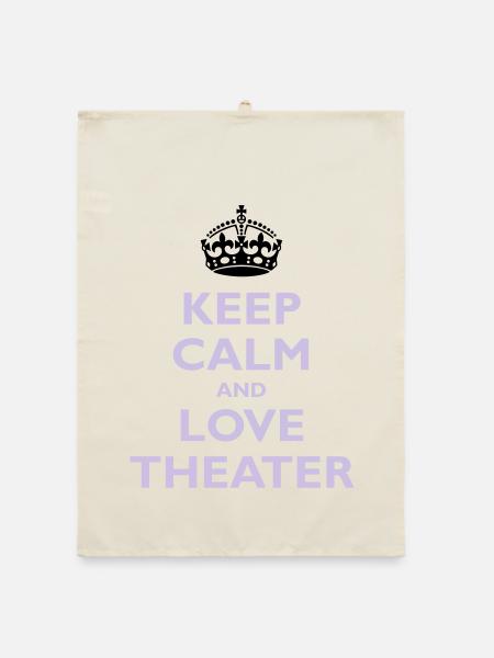 Keep Calm & Love Theater - Organic Geschirrtuch - Natur - Vorne