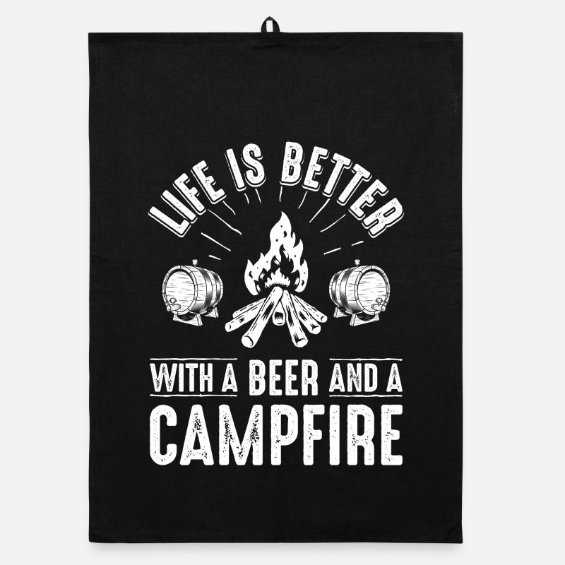Graphique de la soirée bière au feu de camp Torchon bio
