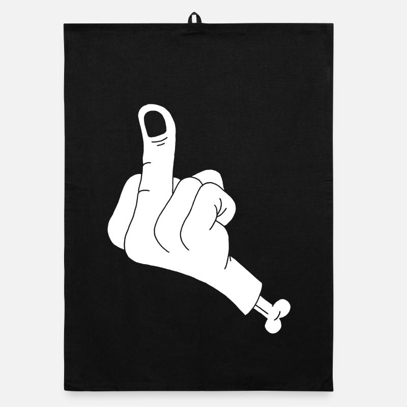 Severed hand and vulgarity (white) Organic dish towel