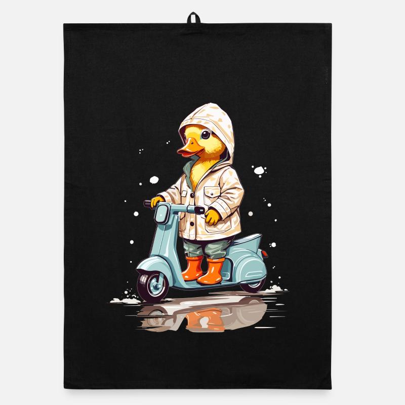 Ente mit Roller Organic Geschirrtuch