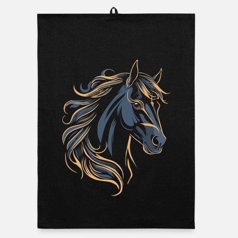 PFERD TATTOO FARBE - Organic Geschirrtuch - Schwarz