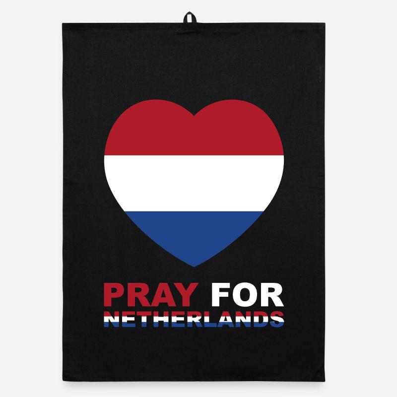 Heart with Netherlands flag and prayer text Organic dish towel