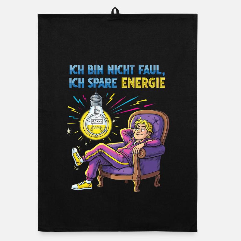 Energetic chill design with light bulb Organic dish towel