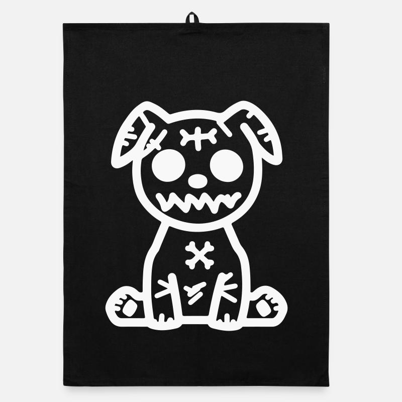 hund_zombie- Organic Geschirrtuch