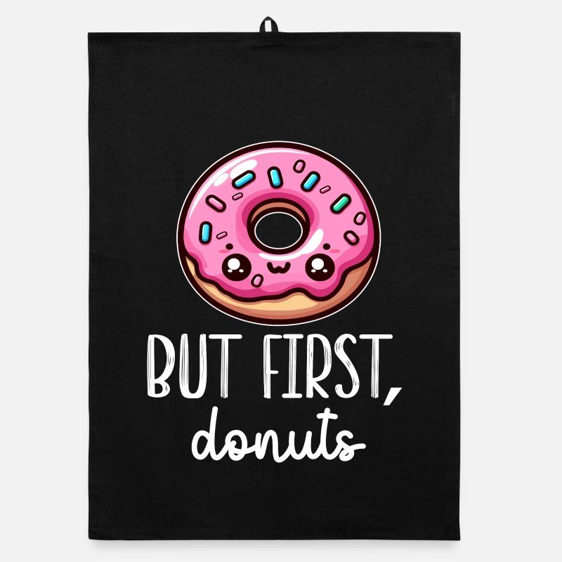 Kawaii Donut First Donuts Organic dish towel