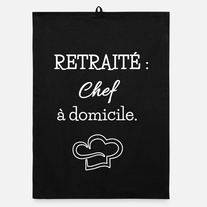 Retired home chef - Organic dish towel - black