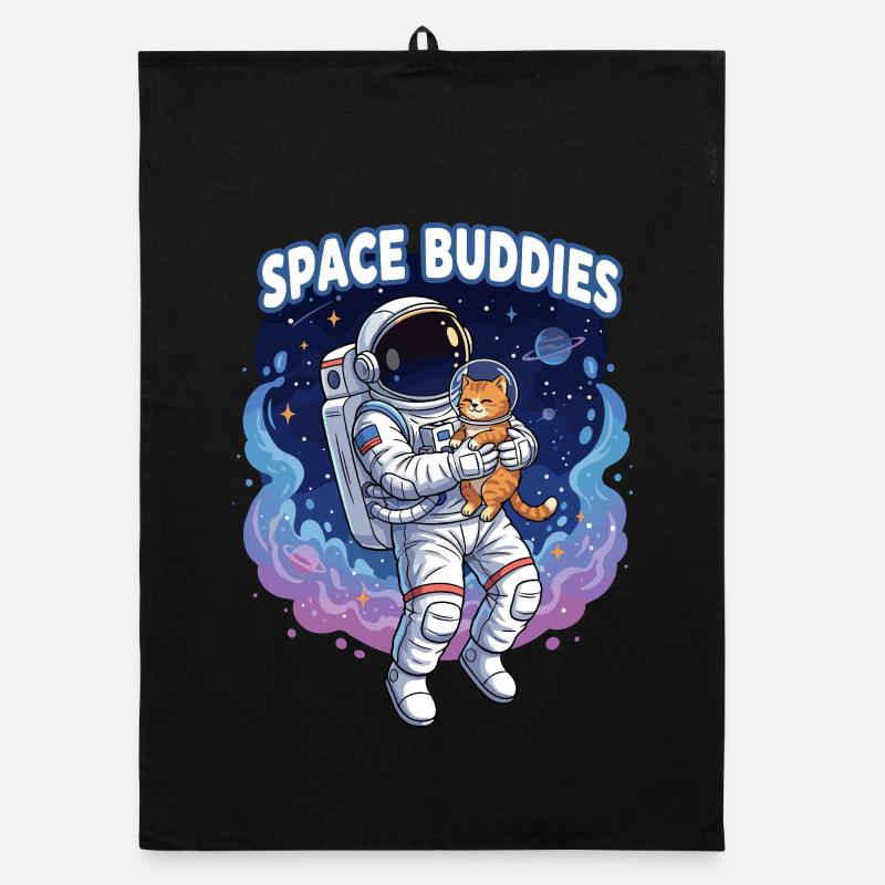 Space Buddies Katzenastronaut Organic Geschirrtuch