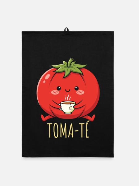 Funny Maestra School Spanish Teacher - Organic dish towel - black - Front