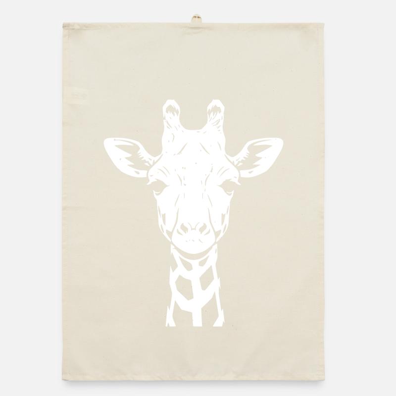 Cute Giraffe Head Portrait Vector Organic dish towel