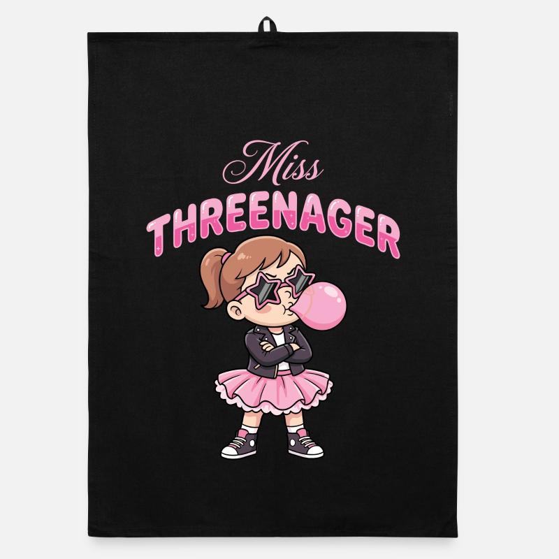 Threenager 3rd Birthday 3 Years Girls Organic dish towel