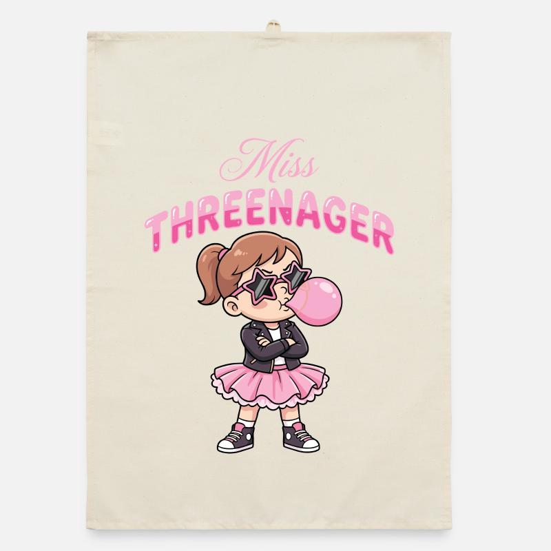 Threenager 3. Geburtstag 3 Jahre Mädchen Organic Geschirrtuch