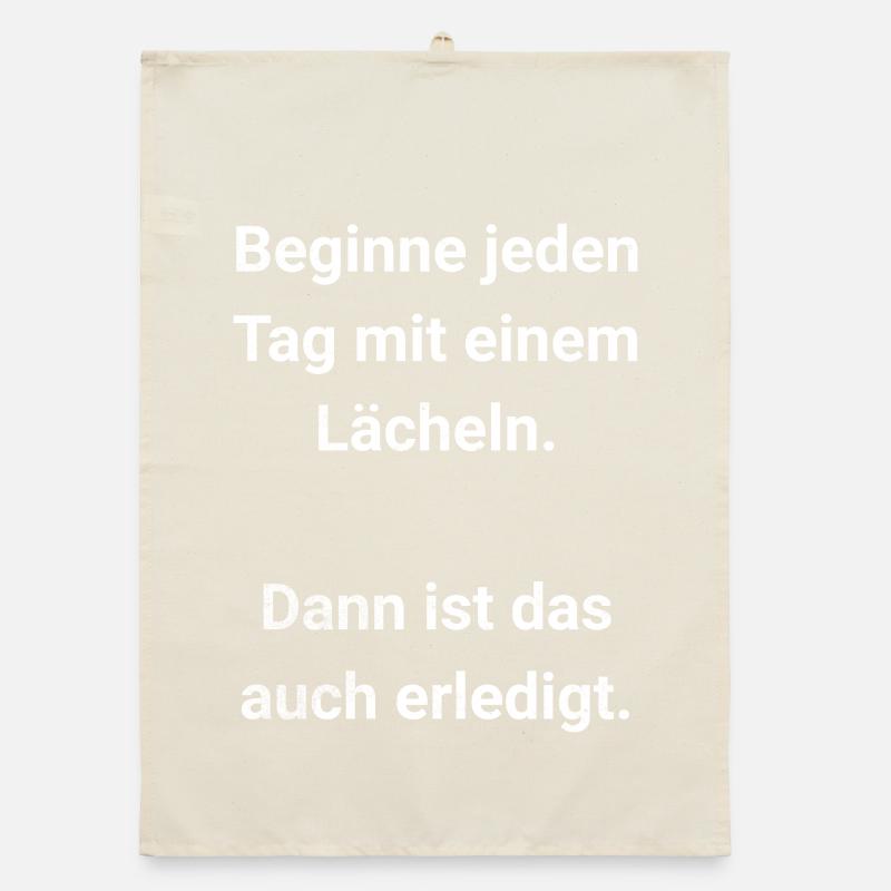 Beginne jeden Tag mit einem Lächeln Organic Geschirrtuch