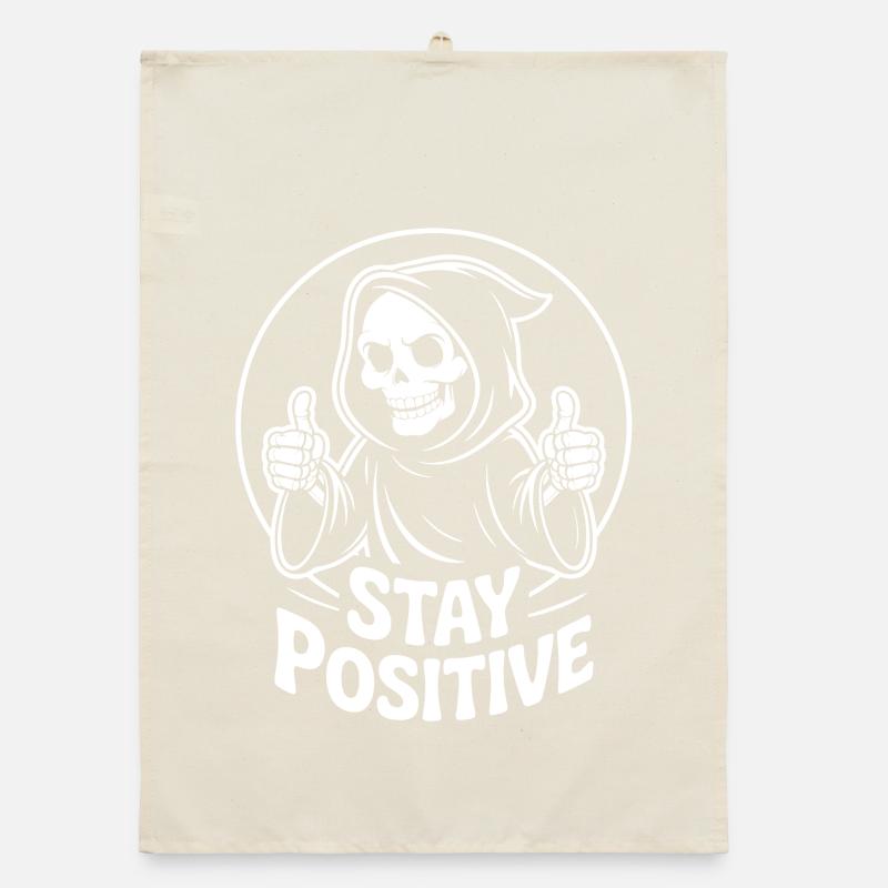 Faucheuse Squelette : Reste positif Torchon bio