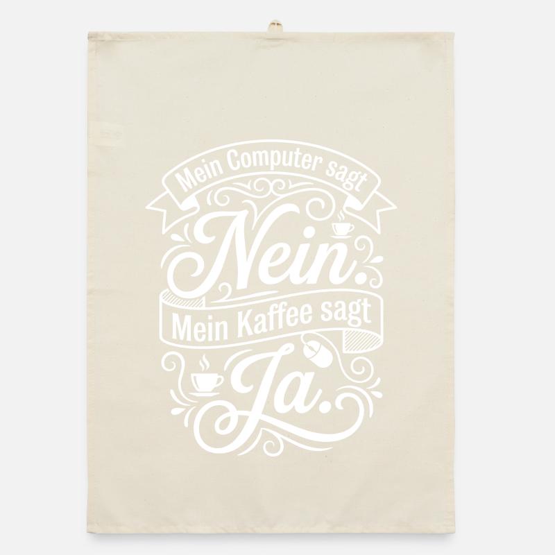Kaffee gegen Computer Zitat Organic Geschirrtuch