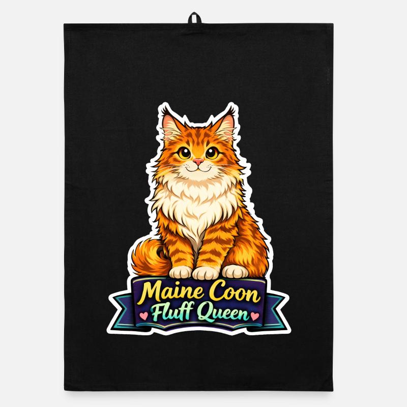 Design de la reine du chat Maine Coon Fluff Torchon bio
