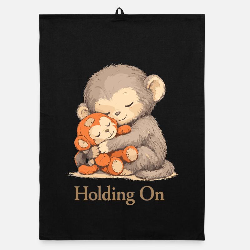 Ängstlicher Affe Plüschtier Trost Organic Geschirrtuch