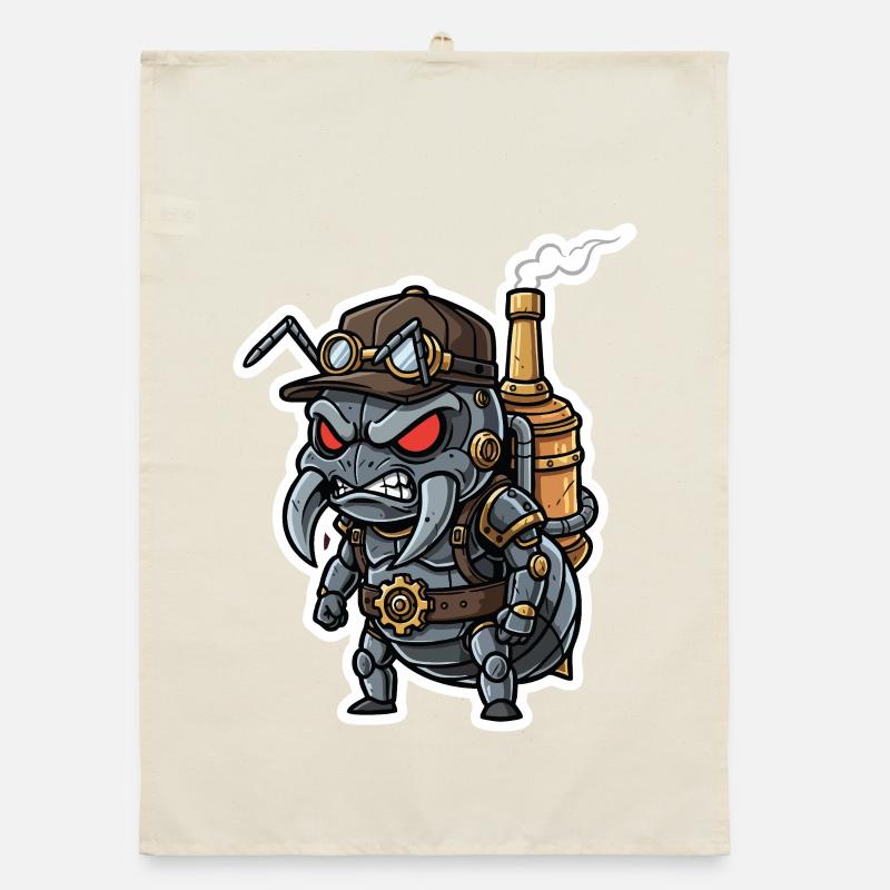 Bumblebee Emperor Steampunk Scepter and Gold Organic dish towel