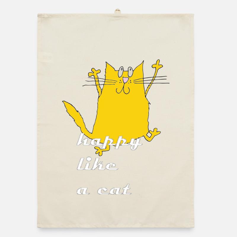 Dessin animé Chat Joyeux Torchon bio