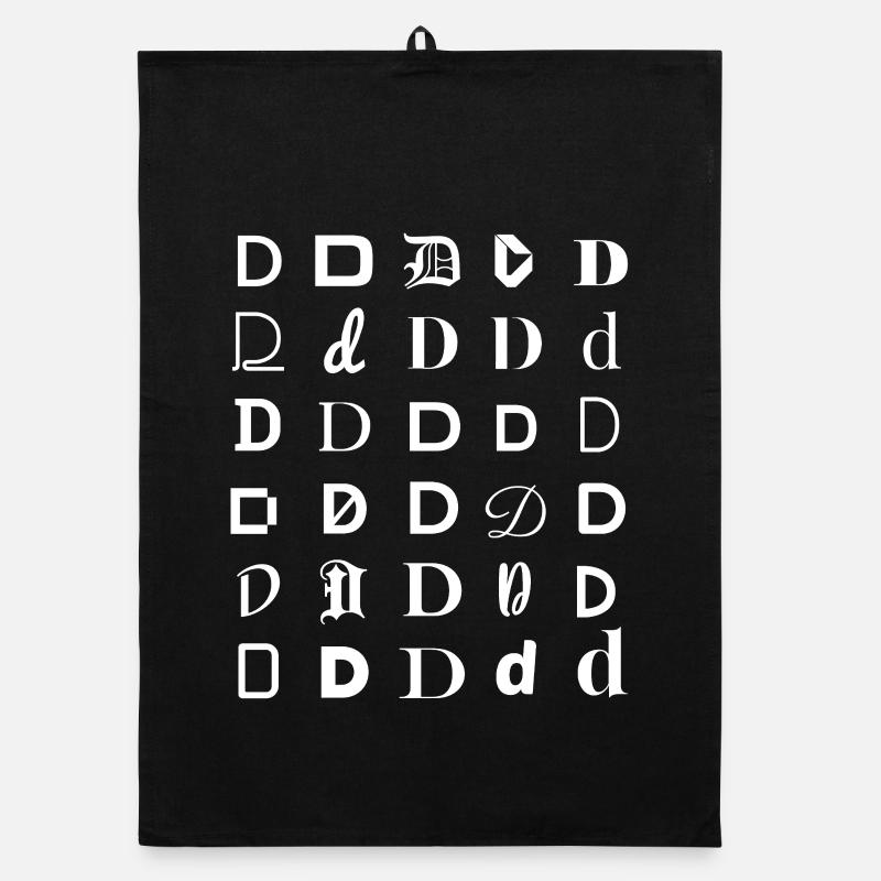 Parade de Glyphes D : Lettres D à caractères variés Torchon bio